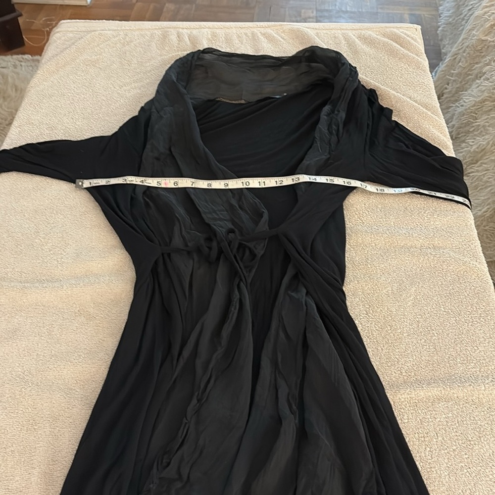 Luna Luz silk blend stunning black wrap around dress silk blend.Founded in Spain - Picture 7 of 10